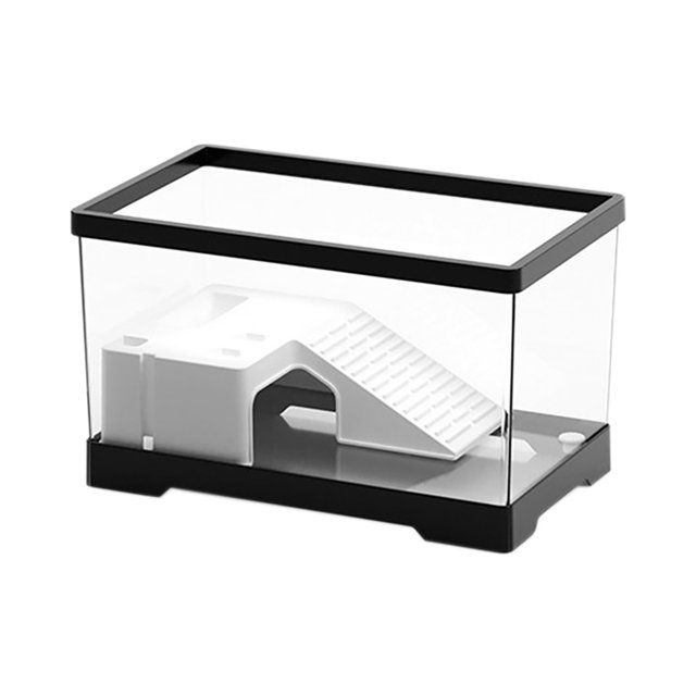 Transparent Turtle Tank - Qyaukm Turtle Tank Bottom Terrapin Tortoise Enclosure Indoor Decor Medium Black