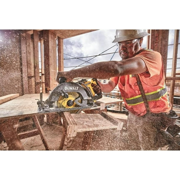 DEWALT FLEXVOLT 60V MAX Circular Saw Kit 7 1 4 Inch Worm Style 9.0Ah Battery DCS577X1 Walmart Business Supplies