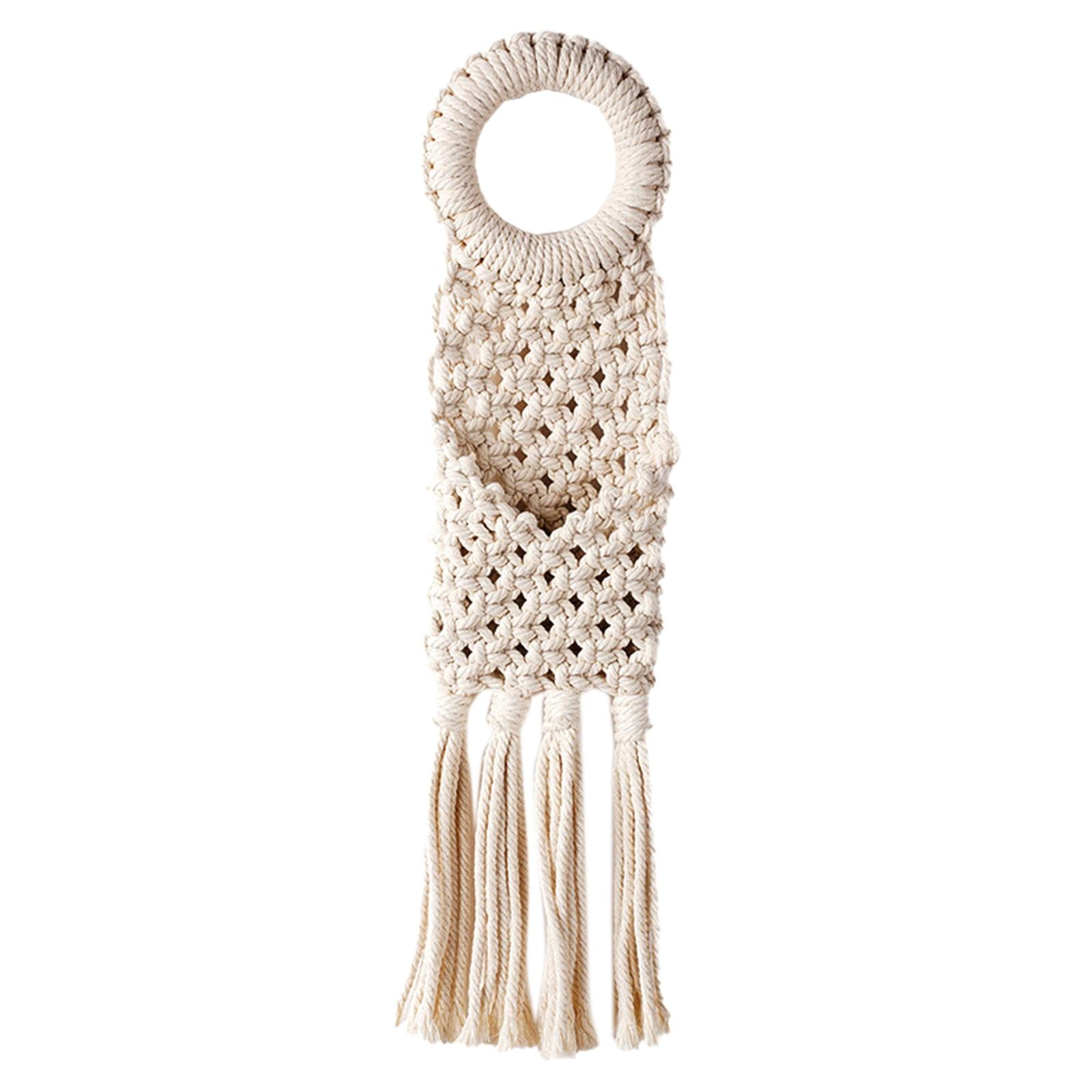 GROWTH TANK Chic Cotton Handmade Woven Macrame Door Handle Boho Wall Hanging Tapestry Wallet
