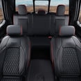 thumbnail image 5 of Coverado Full Set Car Seat Covers, Leather Auto Seat Covers With Concave Front Seat/Split Curved Rear, Custom Fit 2009-2018 Ram 1500, 2010-2024 Ram 2500 3500 (Black&Red Trim), 5 of 6