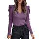 thumbnail image 1 of Gibobby Suéter térmico de manga larga para mujer Suéter De Manga Larga De Punto Con Cuello En V De Color Sólido De Otoño E Invierno Para Mujer (Purple, L), 1 of 5