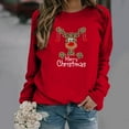 thumbnail image 2 of Sudadera Para Mujer Cuello Redondo Sudadera Con Estampado Navideño Blusa Suelta Tops Sin Capucha Suéter Odeerbi  ODB183563, 2 of 7