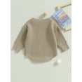 thumbnail image 4 of Cenuakty Baby Boys Girls Sweater Rompers Letter Embroidery Crew Neck Long Sleeve Infant Jumpsuits Fall Toddler Clothes Knit Bodysuits, 4 of 9