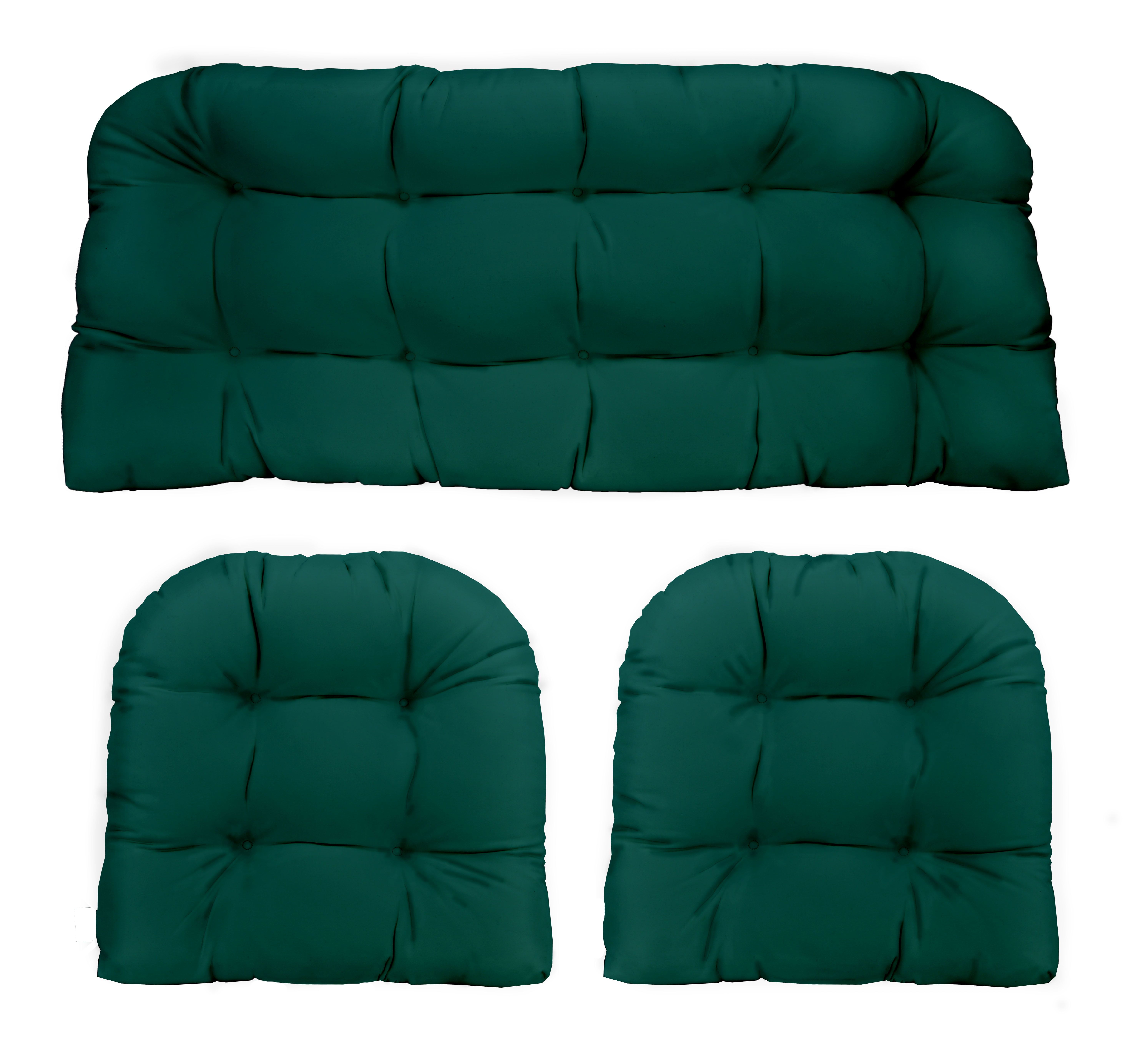 Honeybloom Endive Green Outdoor Wicker Seat Cushion