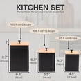 thumbnail image 2 of PERFNIQUE Kitchen Canisters for Countertop Set of 3, Airtight Canisters Sets for the Kitchen Counter with Lid, Metal Farmhouse Food Storage Containers Jars for Flour Sugar Coffee Tea Spice (Black), 2 of 6