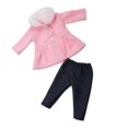 thumbnail image 3 of Dalazy 18inch Girl Dolls Clothes Woolen Overcoat Set + Pant Accessories Pink, 3 of 6