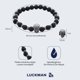 thumbnail image 5 of Pulsera Hombre de Calavera LUCKMAN, Piedra Volcánica Negra y Acero Inoxidable, Modelo Parker Luckman Pulsera de Piedra Volcánica Negra con Calavera de Acero Inoxidable Color Plata, 5 of 6