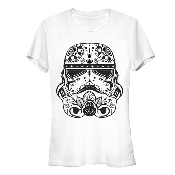 Junior's Star Wars Ornate Stormtrooper Graphic Tee White Medium
