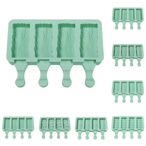 Popsicles Mold, Ice Cream Mold Cake Pop Mold 4 Cavities Silicone Popsicle Molds Maker, Easy Release Ice Pop Cream Molds for DIY Ice Popsicle, Multi-style Optional