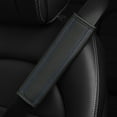 thumbnail image 5 of 2PCS Car Seat Belt Cover Soft Seat Belt Protector Car Leather Seat Belt Cushion Shoulder Protector Leather Seat Belt Pad Sponge Seat Strap Cover for Car Interior Accessories Black-Blue, 5 of 10