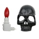 thumbnail image 2 of Lámpara de pared con forma de calavera humana, luz de Halloween, luz nocturna LED artesanal, luz de ambiente de fiesta, lámpara de noche para dormitorio, fiesta, baño. Negro, 2 of 9