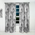 thumbnail image 2 of Designart 'Abstract Monochrome Floral Pattern' Bohemian & Eclectic Curtain Panel, 2 of 5