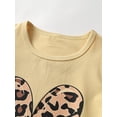 thumbnail image 2 of Toddler Girl Clothes Ruffle Short Sleeve Tops and Leopard Print Shorts Outfits Set Brown 2-3 Years, 2 of 7