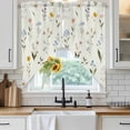 thumbnail image 6 of Spring Floral Swag Curtains for Kitchen/Bedroom/Living Room, Watercolor Summer Elegant Botanical Scalloped Curtains 63 Inch Long, Rod Pocket Window Swag Topper Curtains Valances 2 Panels Set 36"x63", 6 of 8