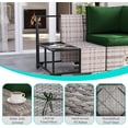 thumbnail image 2 of Muphyers 7 Pcs Outdoor Wicker Rattan Sectional Sofa with 55000BTU Gas Fire Pit Table Set, All Weather 2‑in‑1 43" Propane Fire Table Conversation Set for Backyard Garden Poolside Deck,Dark Green, 2 of 8