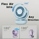 thumbnail image 2 of Mini Table Fan for Bedroom, Desk Air Cooling Fan, Powerful Airflow, 120° Vertical Manual +270° Auto Oscillating Fan, 3 Speeds, 16H Timer, Quiet Fan, Room, Home, Office, Outdoor, 2 of 4