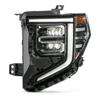 AKKON - Fit 2022 2023 2024 GMC Sierra 1500 SLT | Denali Full LED DRL Turning Signal (Black & Chrome Bezel) Projector Headlight OE Style Driver Left