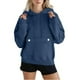 thumbnail image 2 of Sudadera con capucha gris con cremallera,Sudadera con capucha y botones para mujer, cuello en V, manga larga, poliéster, ropa deportiva informal, sopatenor, 2 of 9
