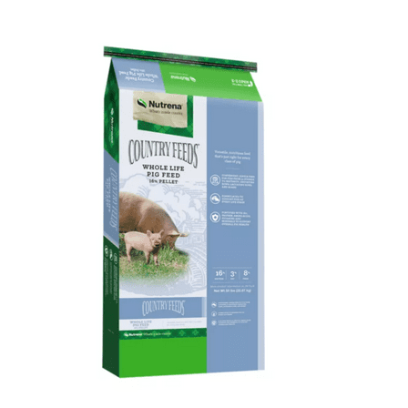 Nutrena Country Feeds 16% Protein Whole Life Pelleted Pig Feed, 50 lb. Bag