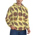 thumbnail image 2 of Kdxio Bohemia Print Mens Casual Hooded Collar Drawstring Hoodies Pullover Sweatshirts Casual Long Sleeve Shirts-3X-Large, 2 of 7