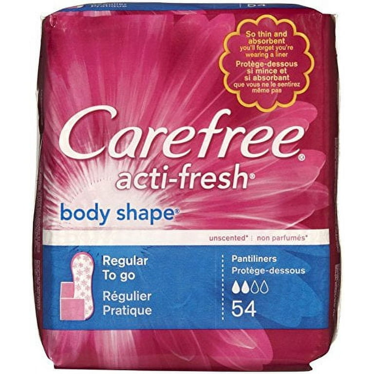 Carefree Panty Liners Regular Absorbency Wrapped Unscented, 54 count - Pay  Less Super Markets
