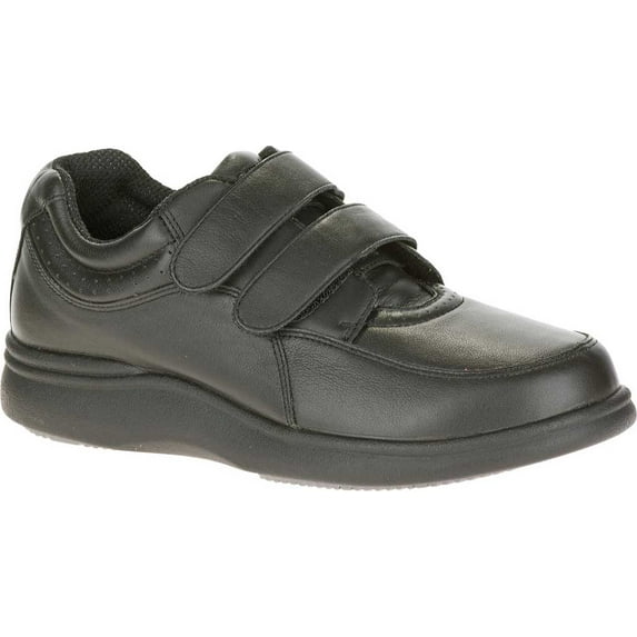 Women's Hush Puppies Power Walker II Two Strap Sneaker Black Leather 12 EW