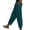Green, variant on Laqbezok Women's Cotton Linen Pants, Mid Waist Button Detail Casual Trousers with Pockets, Summer Loose Tapered Pants for Travel Vacation