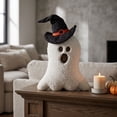 thumbnail image 4 of geerera Halloween Witch Hat Ghost Throw Pillow, Cute Ghost Shaped Cushion with Black Hat Decorative Pillow for Couch Bed, 4 of 6
