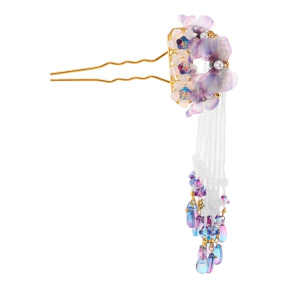 GOOHOCHY Butterfly Tassel Hair Sticks Metal Rhinestone Hair Chopsticks Vintage Classical Sticks Long Tassel Chinese Hair Jewelry Accessories For Women