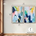 thumbnail image 5 of Blush Boho Minimalist Pair Set Canvas Blue Wall Art by Art Remedy, Gold Frame, 36 x 54, 5 of 6