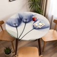 thumbnail image 5 of Blue Tulip Elastic Fitted Round Table Cover Retro Plant Floral Waterproof Outdoor Tablecloth for Holiday Party, Picnic, Patio & Dining Fits Tables Up to 36"-44", 5 of 8