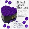 thumbnail image 2 of GLAMOUR BOUTIQUE 27-Piece Forever Flowers Heart Shape Box - Preserved Roses, Immortal Roses That Last A Year - Eternal Rose Preserved Flowers for Delivery Prime Mothers Day & Valentines Day - Purple, 2 of 9
