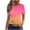 Hot Pink, variant on Erwazi T Shirts for Women Short Sleeve Crew Neck Summer Tops Gradient Printed Tees