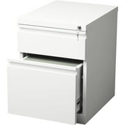 20 in Deep Box-File Mobile Pedestal File Cabinet in White