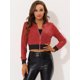 thumbnail image 2 of Chaqueta De Lentejuelas Tipo Aviador Con Cremallera En La Parte Delantera Con Purpurina Brillante Para Mujer rojos S, 2 of 5