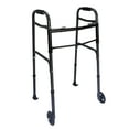 thumbnail image 1 of Andador plegable Dr. Aid Premium de 2 botones con ruedas, con ruedas delanteras rodantes, ligero para personas mayores, con marco de aluminio de fibra de carbono extraligero y duradero, altura ajustab, 1 of 5