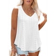 thumbnail image 7 of LANREMON Plus Size Tank Tops for Women Summer V Neck Sleeveless Eyelet Tops Causal Loose Camisoles Flowy Tunic Tops 4XL, 7 of 7