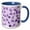 Blue/White, variant on 3drose, Pretty Lavendar Butterflies and Purple Flowers, 11oz Mug