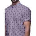 thumbnail image 4 of BESTMAN Chemises Imprimées pour Hommes Manches Courtes Boutonnées Chemise Décontractée en Coton, 4 of 5