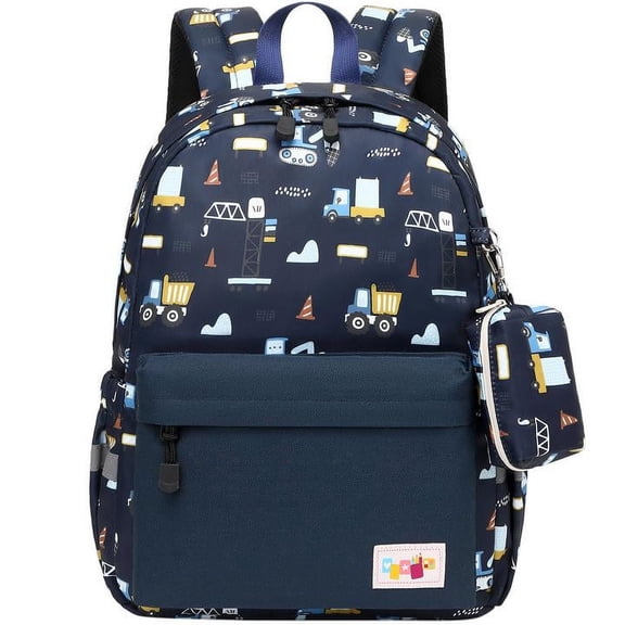 Mygreen Smooth SBS Kindergarten School Bag with Chest Strap, Truck Design, Blue