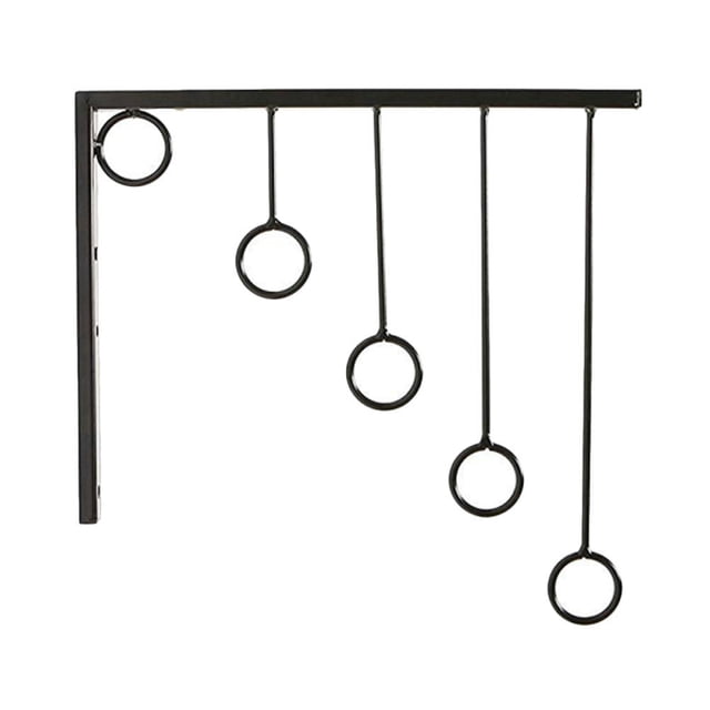 Pantalla de ropa de hierro Rack Bat Trowe 5 Rango de anillo Rechazador de pared Hanger Hanger Hook Show Shelf Gancho
