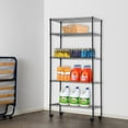 thumbnail image 7 of YRLLENSDAN 5 Tier Metal Shelving Garage Shelving with Wheels 1100LBS Capacity Storage Rack Shelf Wire Rack Shelving Metal Storage Shelves for Kitchen Pantry Garage, Black, 7 of 7