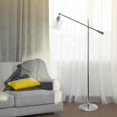thumbnail image 3 of All the Rages LF1030-CHR Elegant Designs Pivot Arm Floor Lamp with Glass Shade, Chrome, 3 of 4