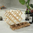 thumbnail image 2 of Botellero de madera YONGSHENG estantes de almacenamiento de vino encimera soporte de botella de vino plegable, 2 of 5