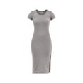 thumbnail image 4 of No Boundaries Midi Slit Dress with Short Sleeves, Women's, 4 of 4