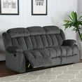 thumbnail image 3 of The Hamptons Collection 87” Grey Overstuffed Microsuede Fabric Reclining Sofa, 3 of 5