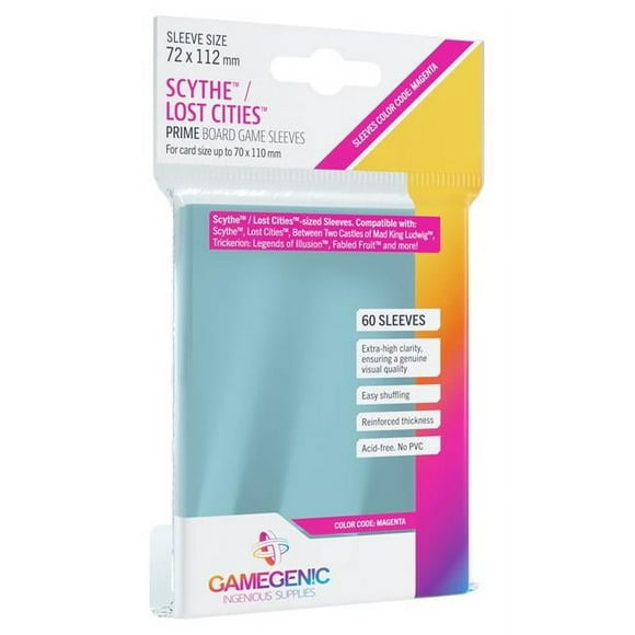 Game Genic GG1043 DP - Prime Scythe & Lost Cities Sleeves, Magenta - Pack of 50