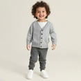 thumbnail image 2 of SUXIAN Kids Sweater Classic Button Front Cardigan Knit Comfortable Coat for Girls and Boys Everyday Wear Grey 8-9Years, 2 of 9