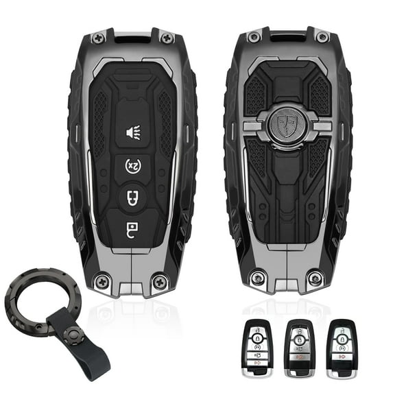 for Ford Key Fob Cover,Metal Key Protective Case Key Shells Compatible with 2021-2024 Bronco&2017-2024 Fusion Edge&2018-2024 Mustang Explorer Expedition F150 F250 F350