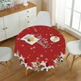 thumbnail image 2 of Nanqianyi Merry Christmas Round Tablecloth 60 inch Winter Snowman Santa Claus Circular Table Cloth for Round Tables Family Dinner Decor, 2 of 10
